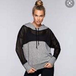 Lorna Jane Grey & Black Mesh Hoodie